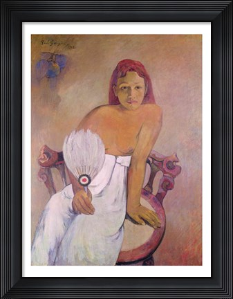 Framed Girl with fan, 1902 Print