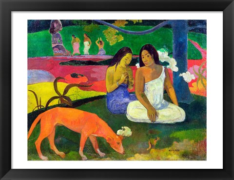 Framed Arearea (The Red Dog), 1892 Print