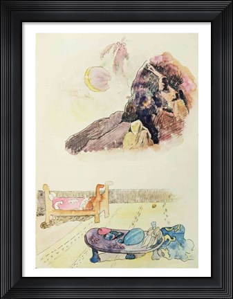 Framed Page from &#39;Noa Noa&#39;, 1893-94 Print