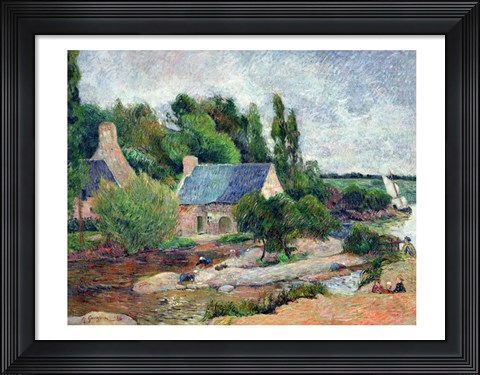 Framed Washerwomen at Pont-Aven, 1886 Print