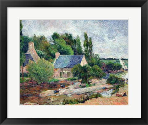 Framed Washerwomen at Pont-Aven, 1886 Print