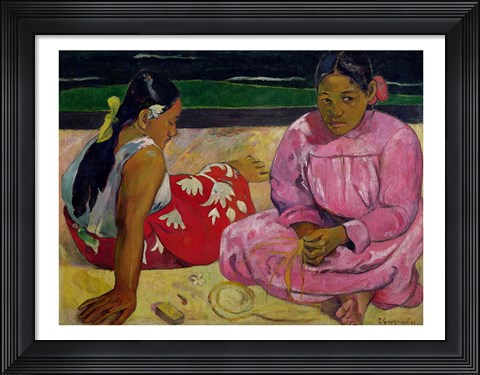 Framed Women of Tahiti, On the Beach, 1891 Print