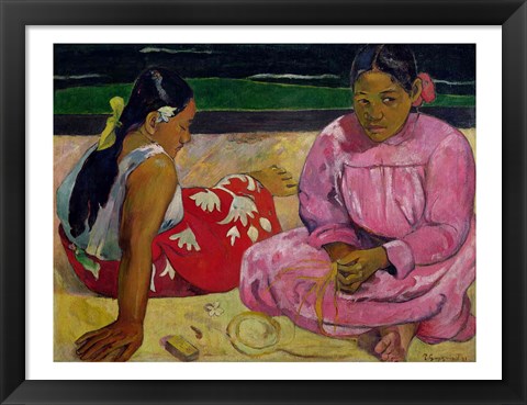 Framed Women of Tahiti, On the Beach, 1891 Print