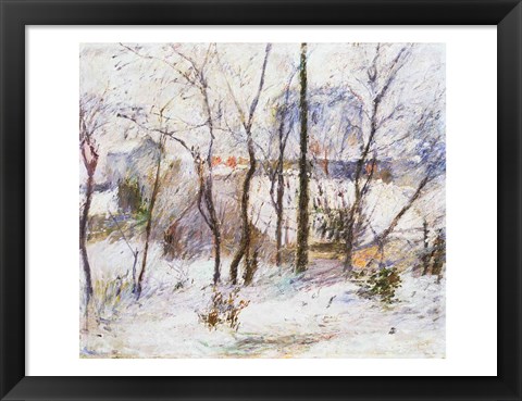Framed Garden under Snow, 1879 Print