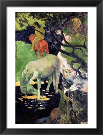 Framed White Horse, 1898 Print