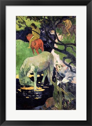 Framed White Horse, 1898 Print