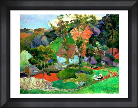 Framed Landscape at Pont Aven, 1888 Print