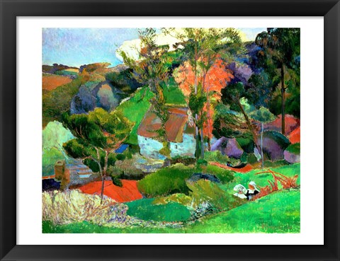 Framed Landscape at Pont Aven, 1888 Print