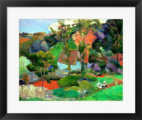 Framed Landscape at Pont Aven, 1888 Print