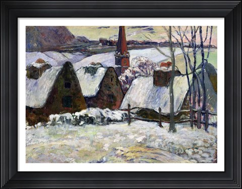 Framed Breton village under snow, 1894 Print