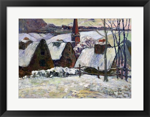 Framed Breton village under snow, 1894 Print