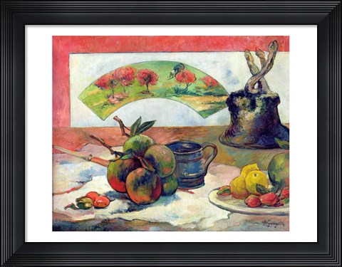 Framed Still Life with a Fan, c.1889 Print