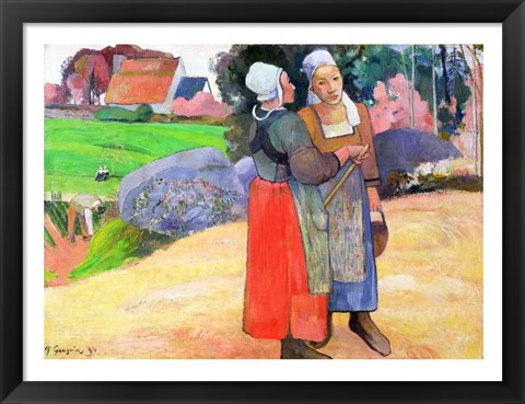 Framed Breton Peasants, 1894 Print