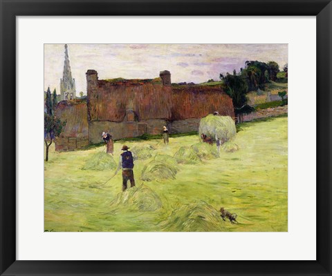 Framed Haymaking in Brittany, 1888 Print