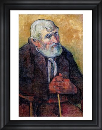 Framed Portrait of an Old Man with a Stick, 1889-90 Print