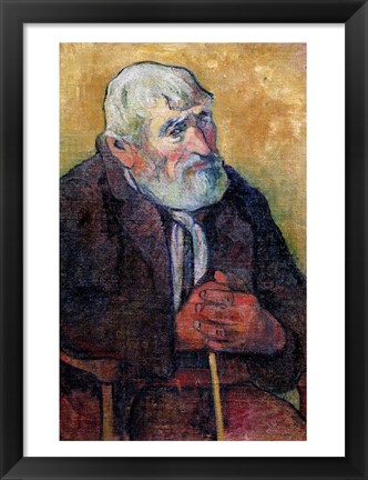 Framed Portrait of an Old Man with a Stick, 1889-90 Print