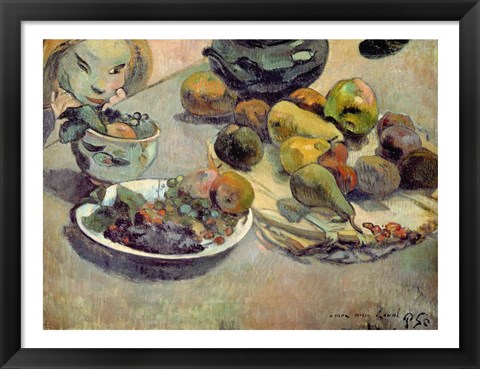 Framed Still Life with Fruit, 1888 Print