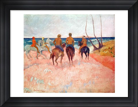 Framed Horseman on the Beach Print