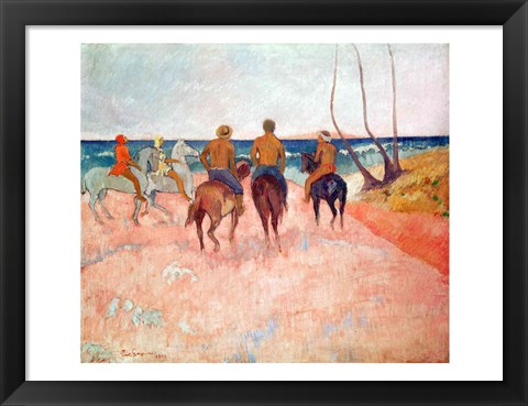 Framed Horseman on the Beach Print