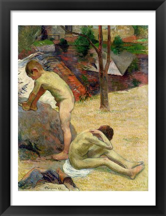 Framed Breton Boys Bathing, 1888 Print