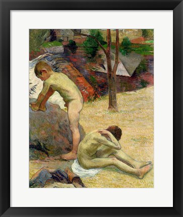 Framed Breton Boys Bathing, 1888 Print