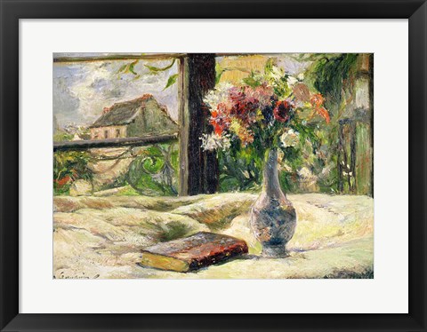 Framed Vase of Flowers Print