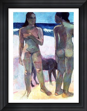 Framed Two Tahitian Women on the Beach, 1891 Print