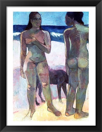 Framed Two Tahitian Women on the Beach, 1891 Print