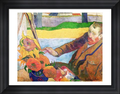 Framed Van Gogh painting Sunflowers, 1888 Print