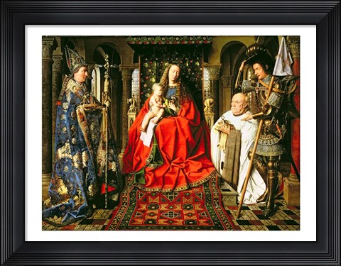 Framed Madonna and Child with Canon Joris van der Paele, 1436 Print