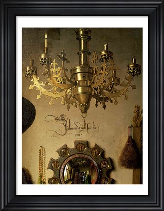 Framed Arnolfini Marriage (chandelier detail) Print