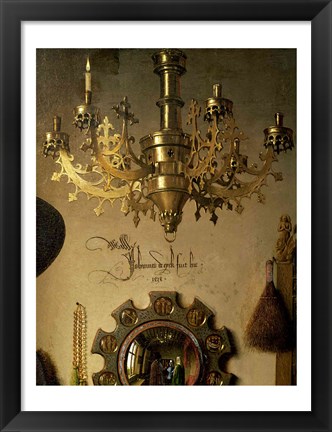 Framed Arnolfini Marriage (chandelier detail) Print