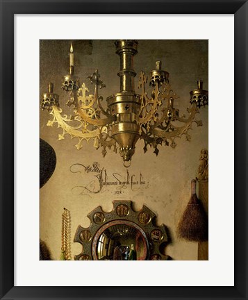 Framed Arnolfini Marriage (chandelier detail) Print