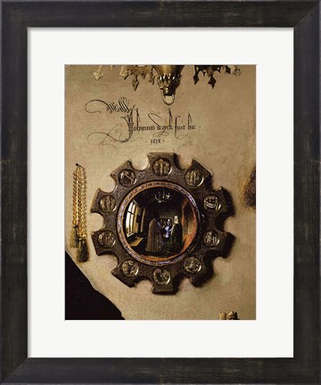 Framed Arnolfini Marriage (mirror detail) Print