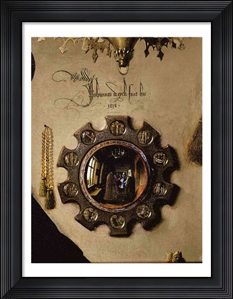 Framed Arnolfini Marriage (mirror detail) Print
