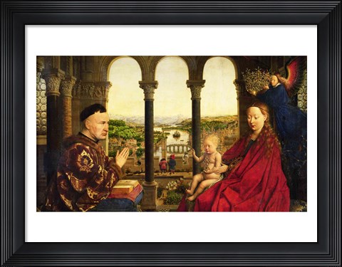 Framed Rolin Madonna - Panel Print