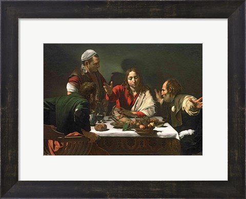 Framed Supper at Emmaus, 1601 Print
