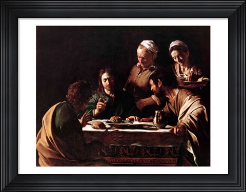 Framed Supper at Emmaus, 1606 Print