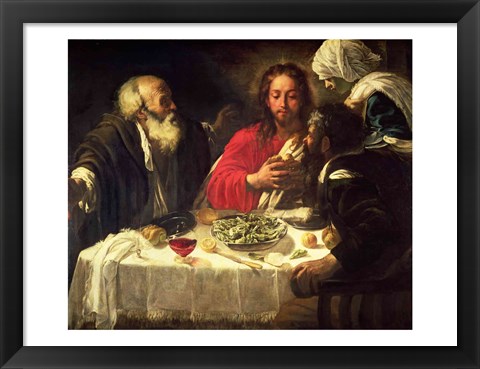 Framed Supper at Emmaus, c.1614-21 Print