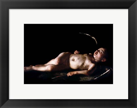 Framed Sleeping Cupid, 1608 Print