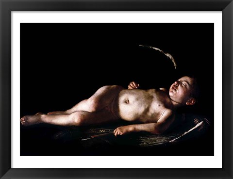 Framed Sleeping Cupid, 1608 Print