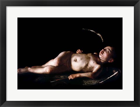 Framed Sleeping Cupid, 1608 Print