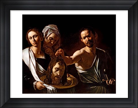 Framed Salome Receives the Head of Saint John the Baptist, 1607-10 Print