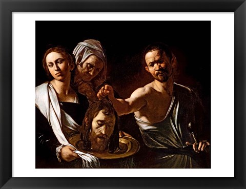 Framed Salome Receives the Head of Saint John the Baptist, 1607-10 Print