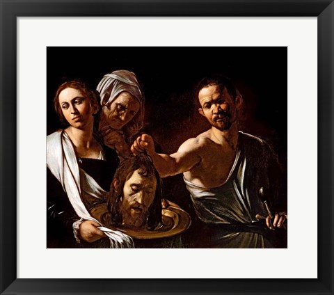 Framed Salome Receives the Head of Saint John the Baptist, 1607-10 Print