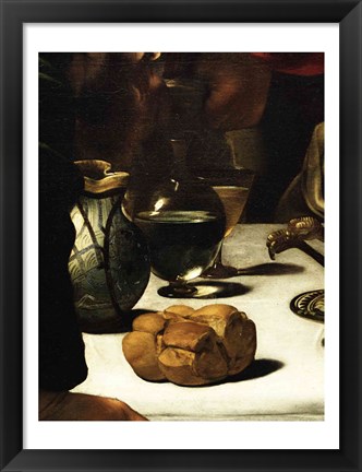 Framed Supper at Emmaus, Detail 1601 (bread) Print