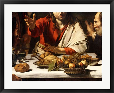 Framed Supper at Emmaus, Detail 1601 Print