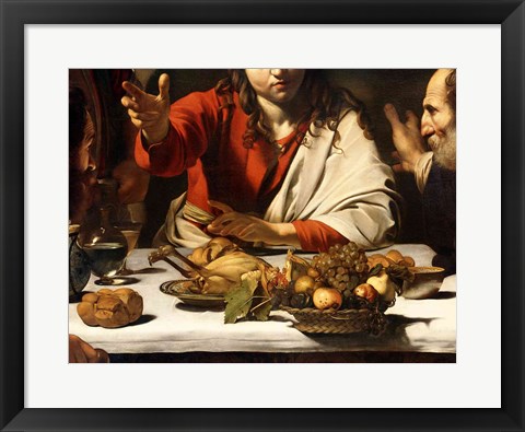 Framed Supper at Emmaus, Detail 1601 Print