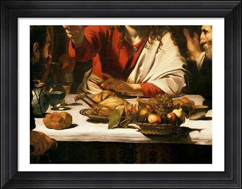 Framed Supper at Emmaus, Detail 1601 Print