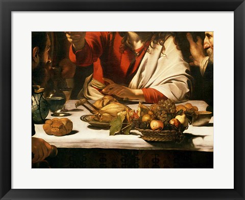 Framed Supper at Emmaus, Detail 1601 Print